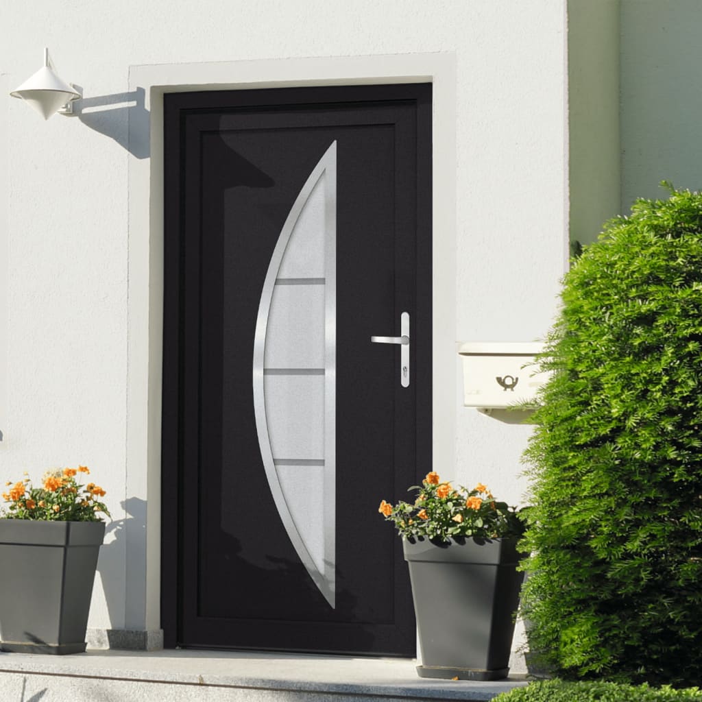 Porta Ingresso Antracite 98x190 cm in PVC 3187880