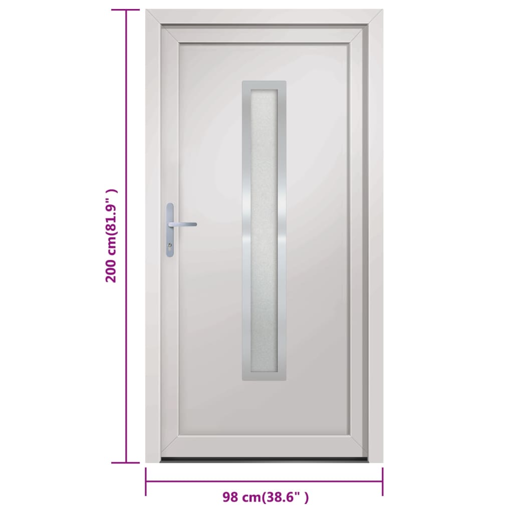 Porta Ingresso Bianca 98x200 cm in PVC 3187887