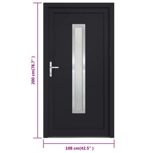 Porta Ingresso Antracite 108x200 cm in PVC 3187901