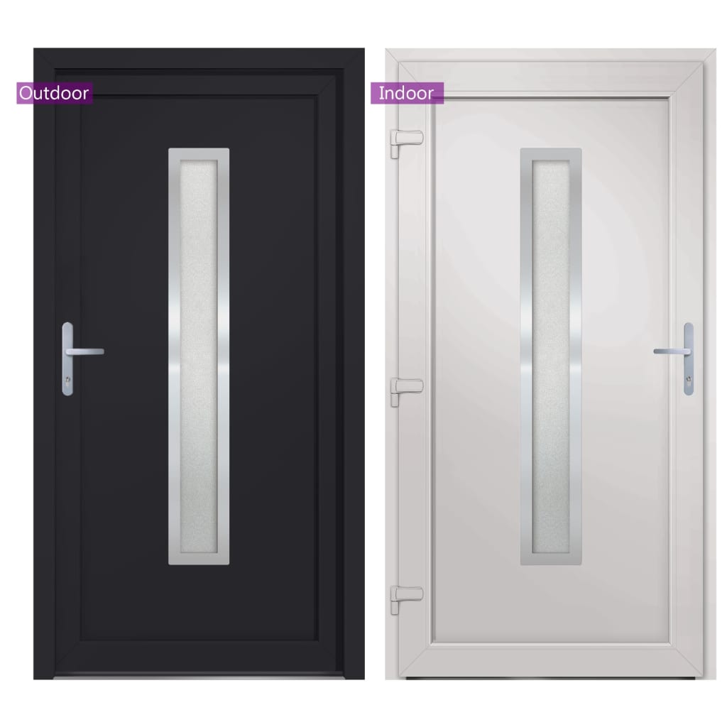 Porta Ingresso Antracite 108x208 cm in PVC 3187902