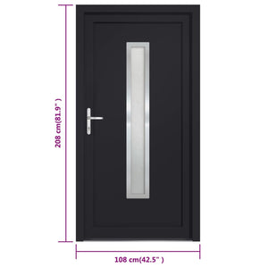 Porta Ingresso Antracite 108x208 cm in PVC 3187902