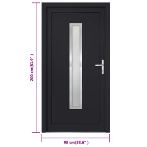 Porta Ingresso Antracite 98x200 cm in PVC 3187905