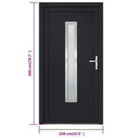 Porta Ingresso Antracite 108x200 cm in PVC 3187907