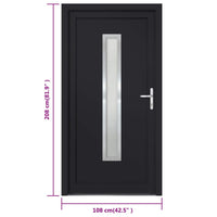 Porta Ingresso Antracite 108x208 cm in PVC 3187908