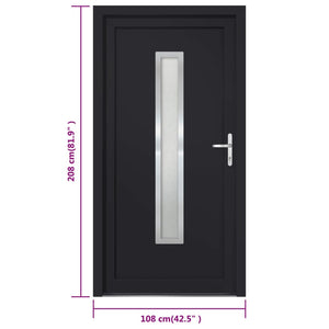 Porta Ingresso Antracite 108x208 cm in PVC 3187908