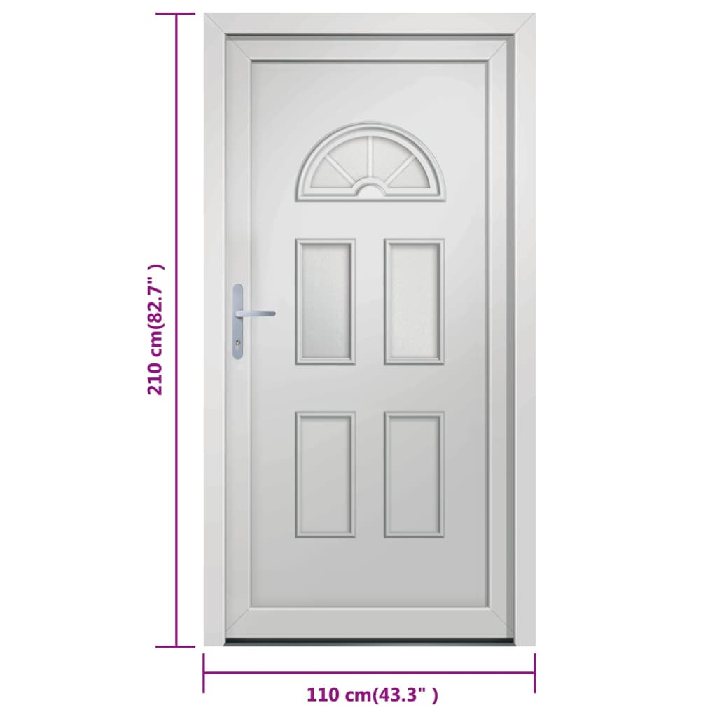 Porta Ingresso Bianca 110x210 cm in PVC 3187914