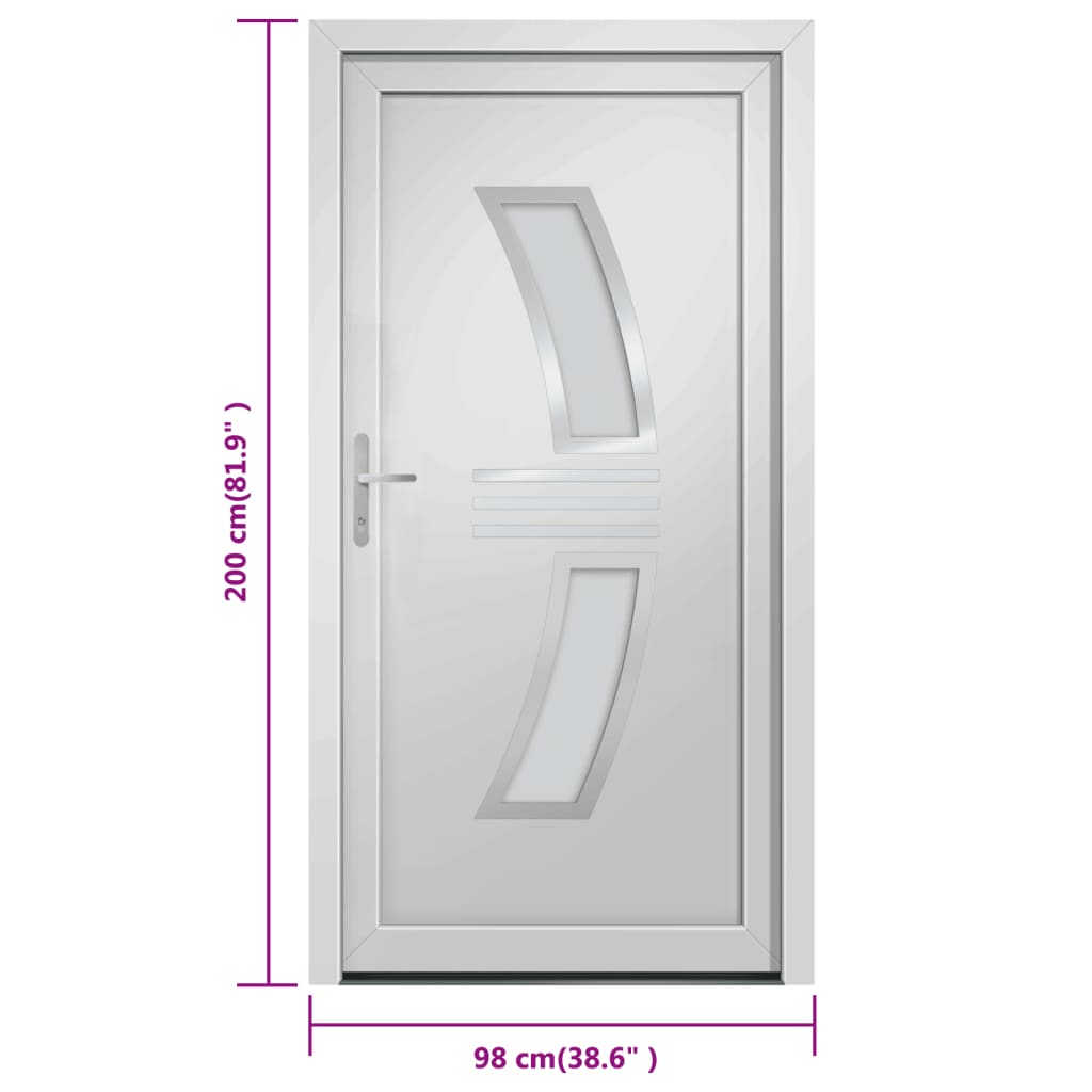 Porta Ingresso Bianca 98x200 cm in PVC 3187922