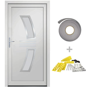 Porta Ingresso Bianca 108x200 cm in PVC 3187924