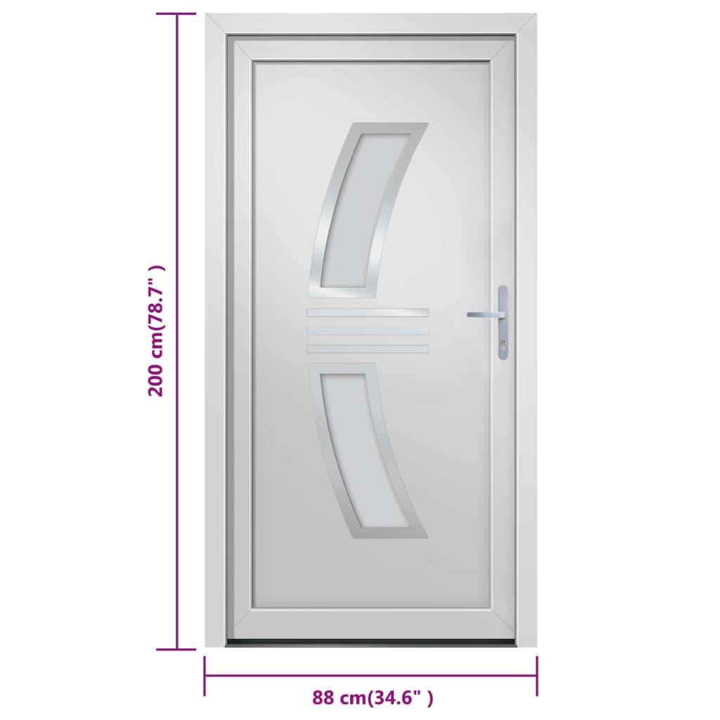 Porta Ingresso Bianca 88x200 cm in PVC 3187926