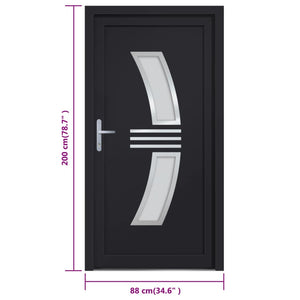 Porta Ingresso Antracite 88x200 cm in PVC 3187931