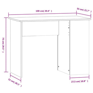 Scrivania Rovere Marrone 100x55x75 cm in Legno Multistrato 823031