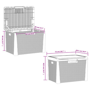 Baule da Giardino con Cuscino Seduta Marrone 125 L in PP 364212