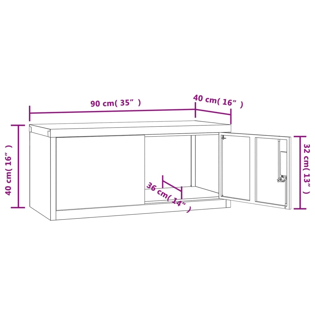 Armadio Classificatore Antracite 90x40x40 cm in Acciaio 339719