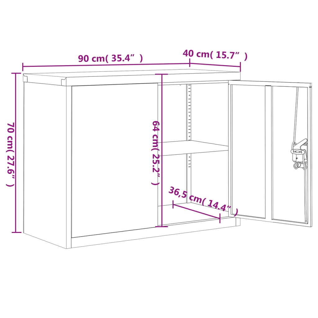 Armadio Classificatore Bianco 90x40x70 cm in Acciaio 339720