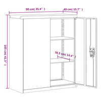 Armadio Classificatore Bianco 90x40x105 cm in Acciaio 339736