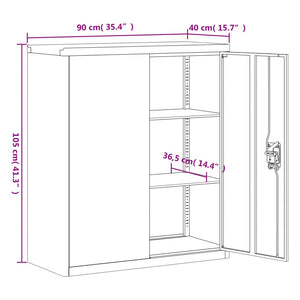 Armadio Classificatore Bianco 90x40x105 cm in Acciaio 339736