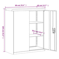 Armadio Classificatore Grigio Chiaro 90x40x105 cm in Acciaio 339737