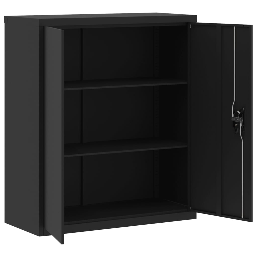 Armadio Classificatore Nero 90x40x105 cm in Acciaio 339738