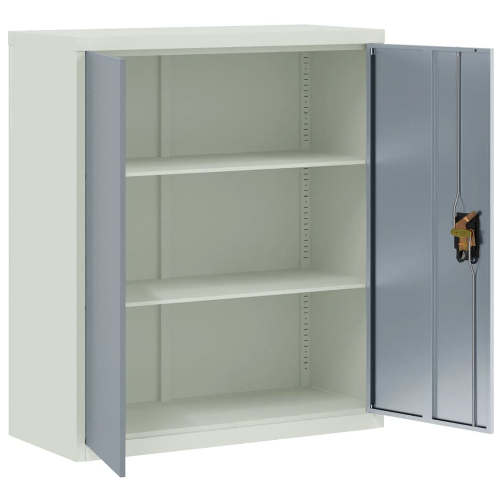 Schedario Grigio Chiaro e Grigio Scuro 90x40x105 cm in Acciaio 339743