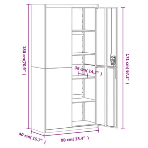 Armadio Classificatore Antracite 90x40x180 cm in Acciaio 339755