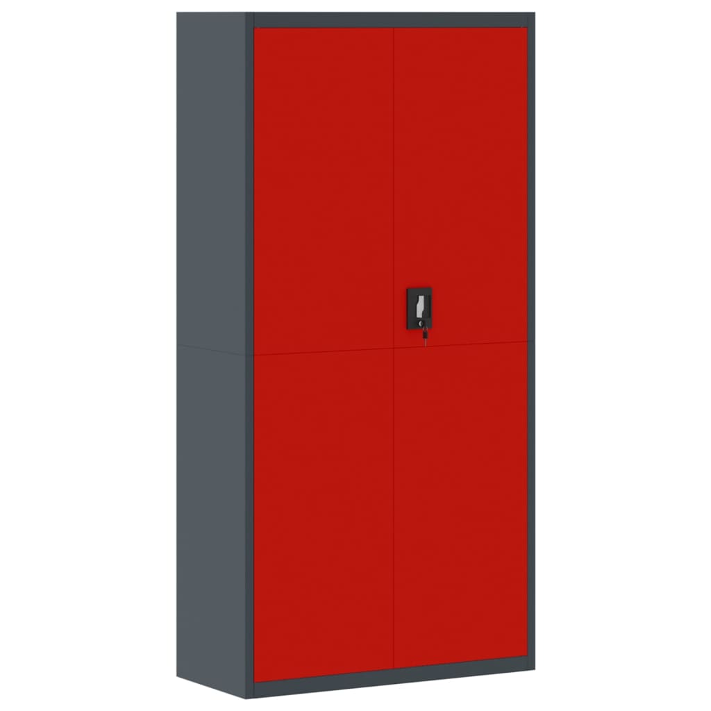 Armadio Classificatore Antracite e Rosso 90x40x180cm in Acciaio 339757