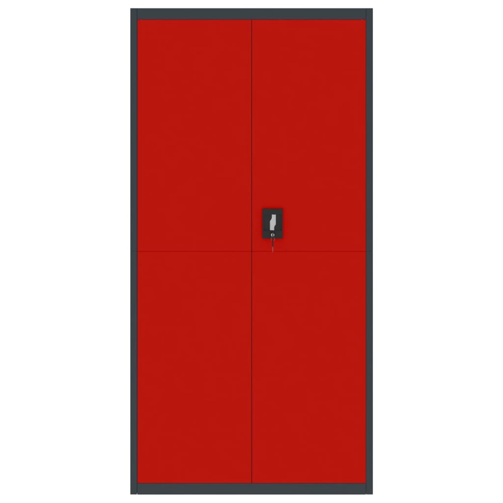 Armadio Classificatore Antracite e Rosso 90x40x180cm in Acciaiocod mxl 129382