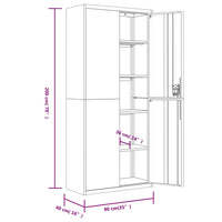 Armadio Classificatore Grigio Chiaro 90x40x200 cm in Acciaio 339761