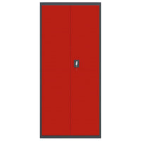 Armadio Classificatore Antracite e Rosso 90x40x200cm in Acciaio 339765