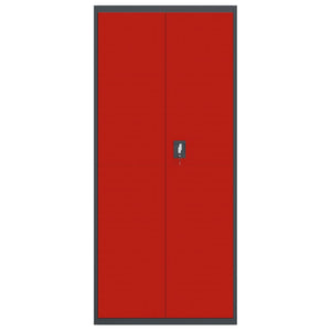 Armadio Classificatore Antracite e Rosso 90x40x200cm in Acciaio 339765