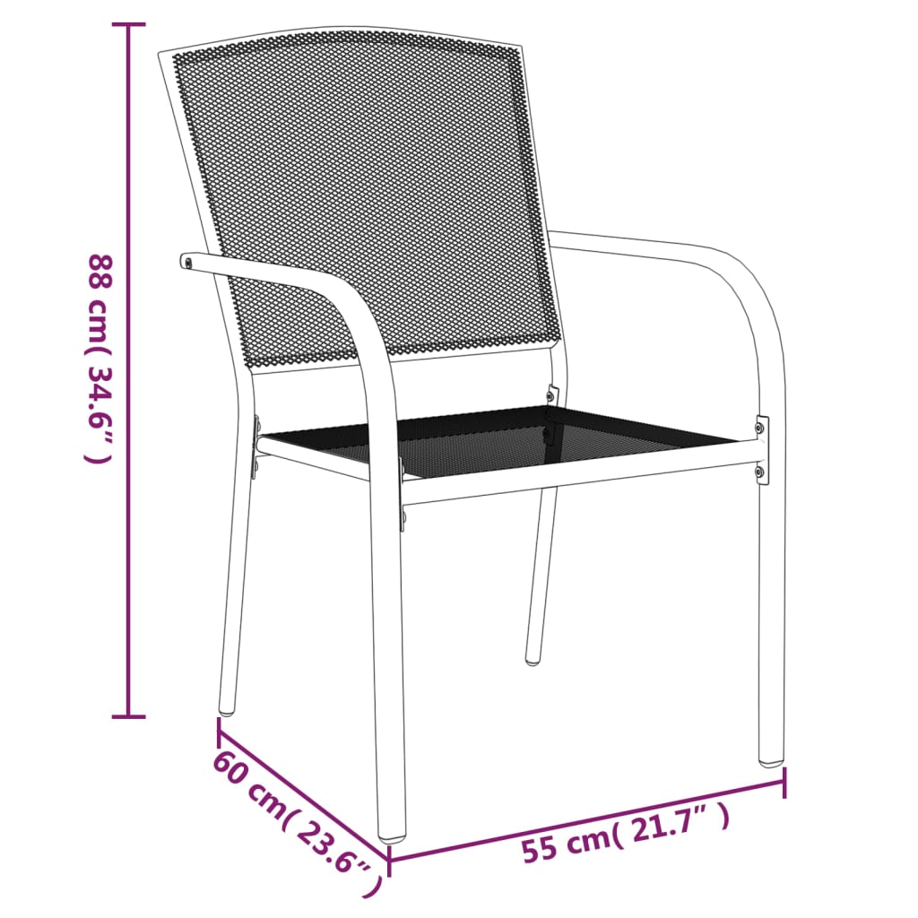 Set da Pranzo da Giardino 5 pz in Acciaio Antracite 3187966