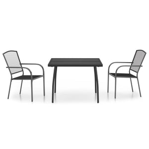 Set da Pranzo da Giardino 3 pz in Acciaio Antracite 3187967