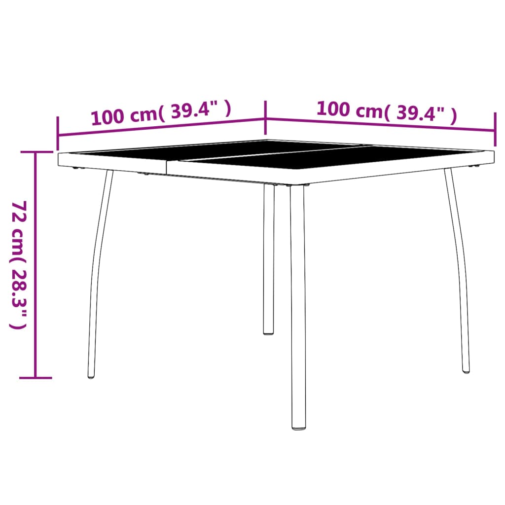 Set da Pranzo da Giardino 3 pz in Acciaio Antracite 3187967