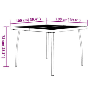 Set da Pranzo da Giardino 3 pz in Acciaio Antracite 3187967