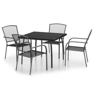 Set da Pranzo da Giardino 5 pz in Acciaio Antracitecod mxl 100698