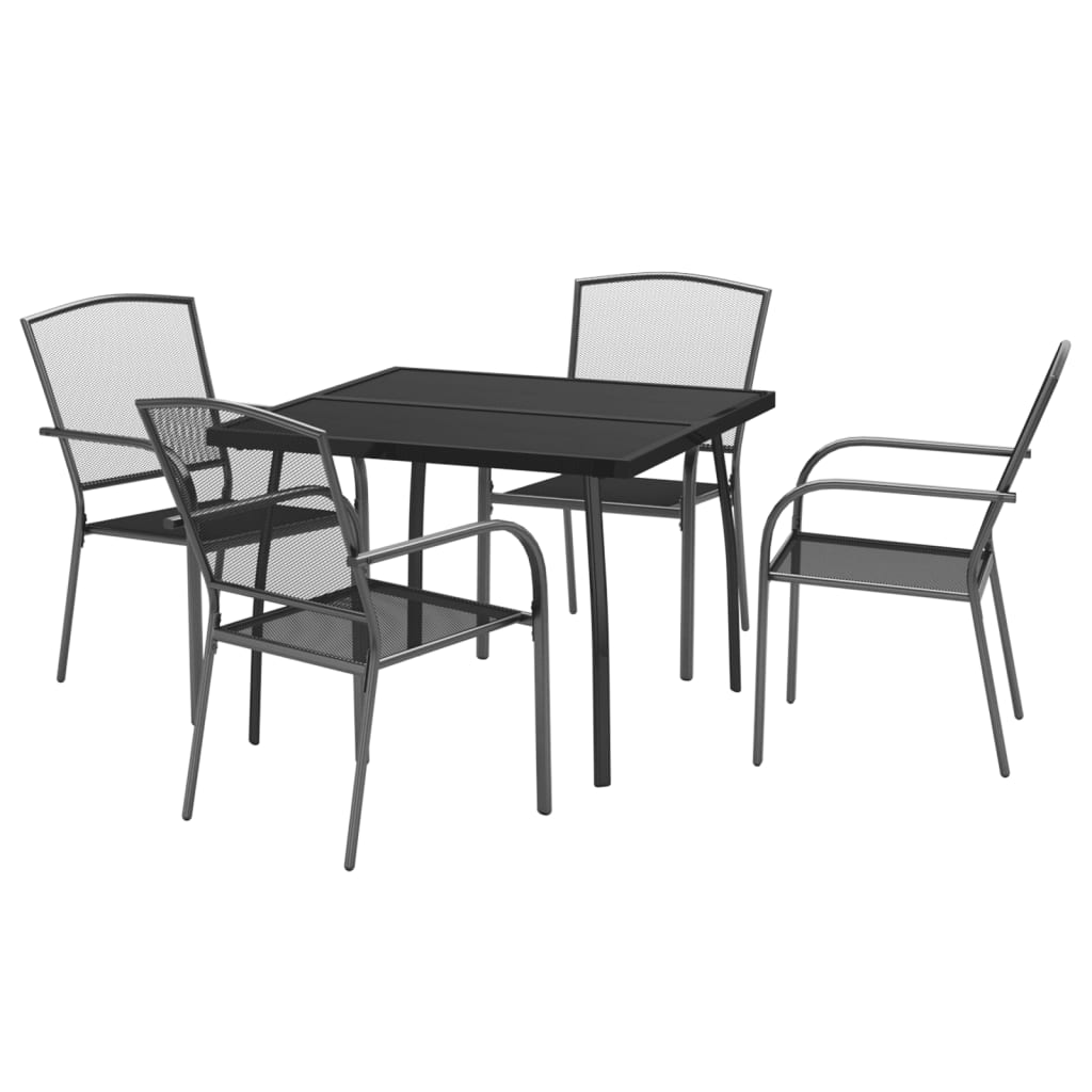 Set da Pranzo da Giardino 5 pz in Acciaio Antracitecod mxl 100698