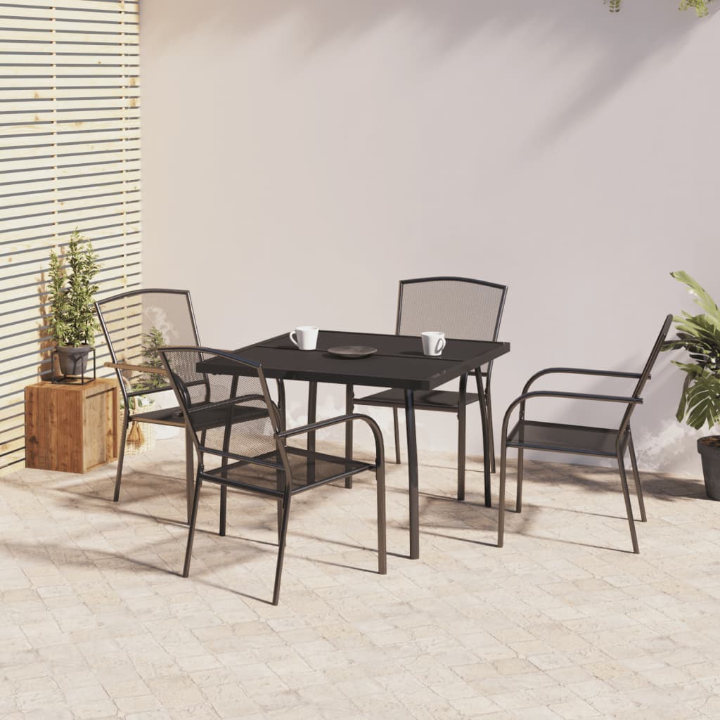 Set da Pranzo da Giardino 5 pz in Acciaio Antracitecod mxl 100698