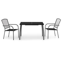 Set da Pranzo da Giardino 3 pz in Acciaio Antracitecod mxl 77286