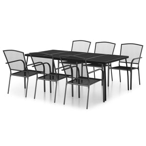 Set da Pranzo da Giardino 7 pz in Acciaio Antracite 3187973