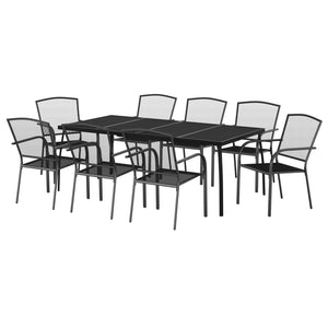 Set da Pranzo da Giardino 9 pz in Acciaio Antracite 3187974