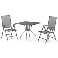 Set da Pranzo da Giardino 3 pz in Acciaio Antracite 3187975