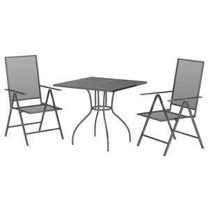 Set da Pranzo da Giardino 3 pz in Acciaio Antracite 3187975