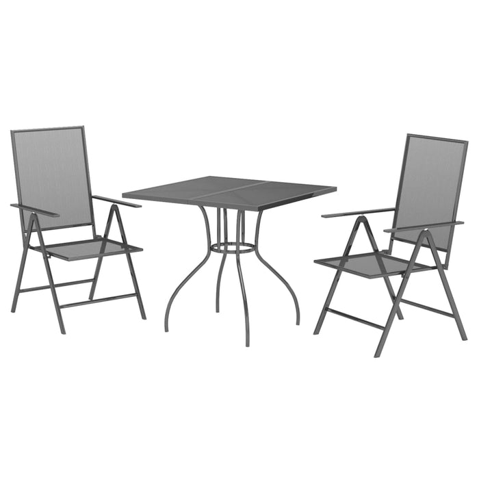 Set da Pranzo da Giardino 3 pz in Acciaio Antracite 3187975