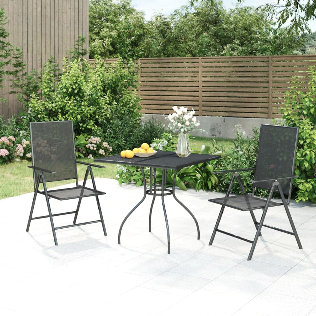 Set da Pranzo da Giardino 3 pz in Acciaio Antracite 3187975