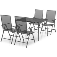 Set da Pranzo da Giardino 5 pz in Acciaio Antracitecod mxl 124646