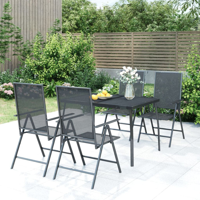 Set da Pranzo da Giardino 5 pz in Acciaio Antracitecod mxl 124646