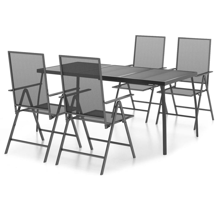 Set da Pranzo da Giardino 5 pz in Acciaio Antracitecod mxl 100707