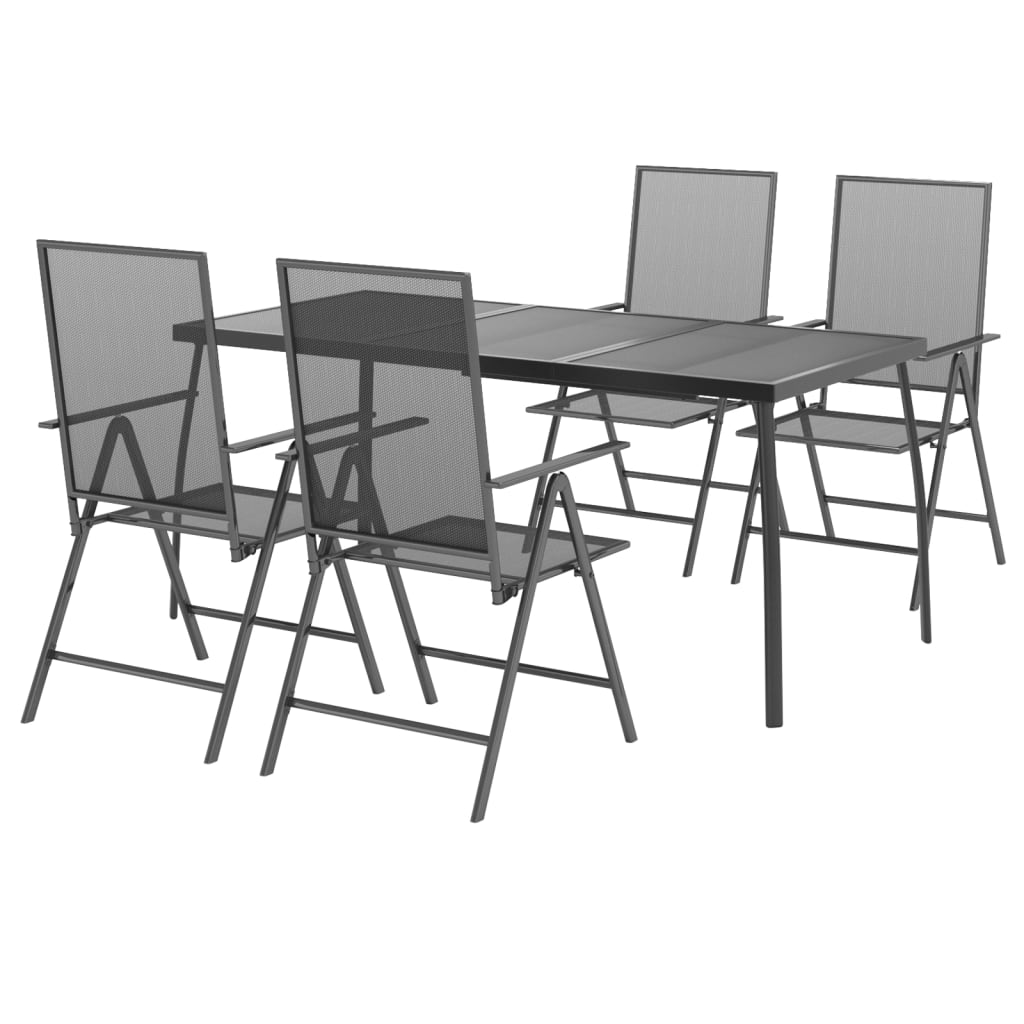 Set da Pranzo da Giardino 5 pz in Acciaio Antracitecod mxl 100707