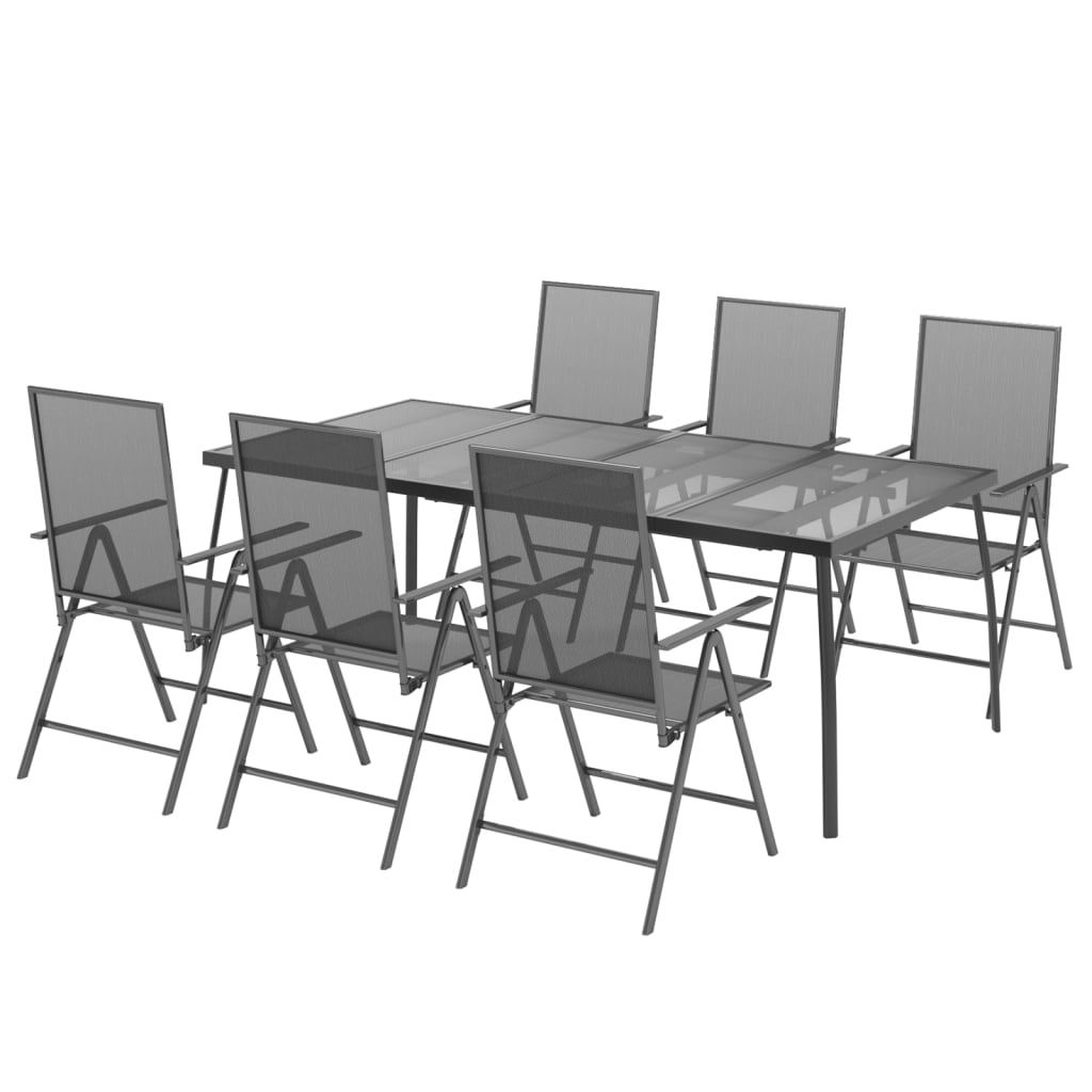 Set da Pranzo da Giardino 7 pz in Acciaio Antracite 3187983