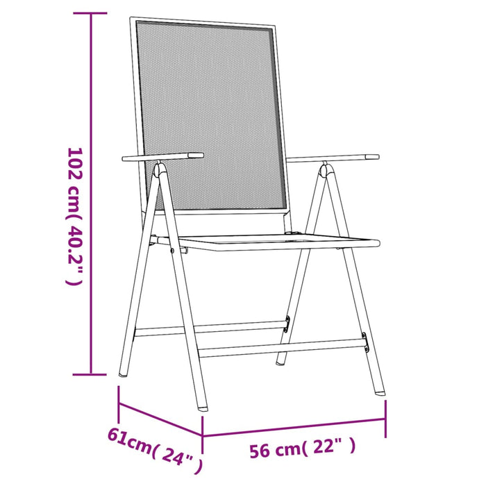 Set da Pranzo da Giardino 7 pz in Acciaio Antracite 3187983