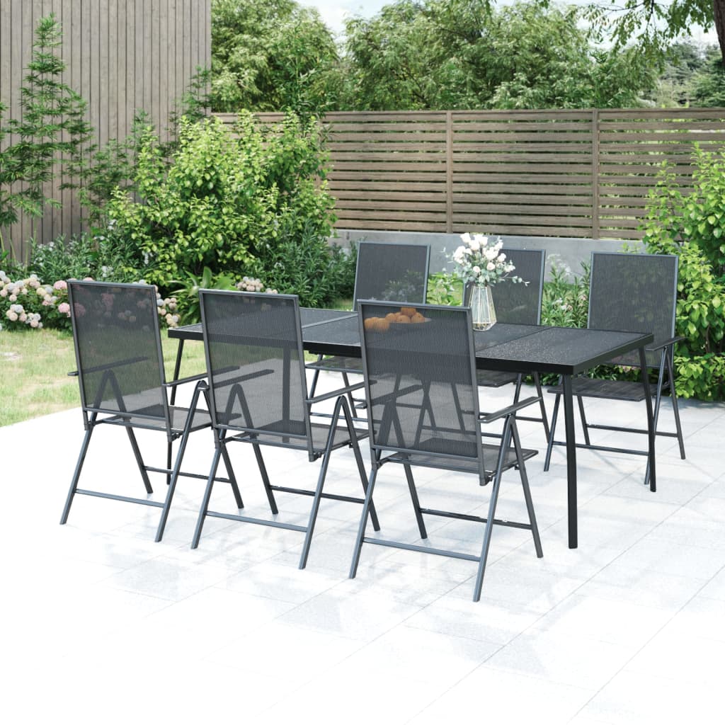 Set da Pranzo da Giardino 7 pz in Acciaio Antracite 3187983